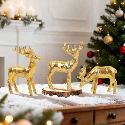 Lulu Home 3 PCS Christmas Tabletop Decorations, Resin Reindeer Peer - style: 3 Peers