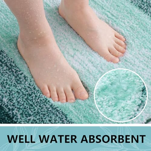 Arotive Microfiber Bathroom Rugs, Shaggy Soft Absorbent Bath Rug, 24x16 - color: Dark Green, size: 24" X 16"