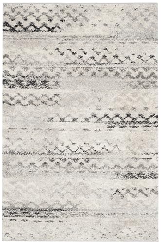 SAFAVIEH Retro Collection Accent Rug - 4' x 6', Cream & Grey, Modern Abstract Design, Non-Shedding & Easy Care, Ideal for High Traffic Areas in Entryway, Living Room, Bedroom (RET2136-1180) - size: 4' x 6' (Rectangular)
