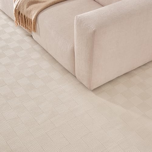 Revival Rugs Willow 5'x8' Area Rugs for Living Room Bedroom Dining Room - Washable, 100% Recycled, Oeko-TEX Certified, Modern, Medium Pile, Beige, Cream - size: 5'3" x 7'10" (Rectangular)