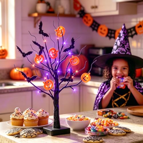 EAMBRITE Halloween Decorations Indoor Halloween Tree Black Spooky Tree