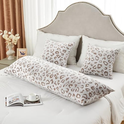 SOCHOW Body Pillow Cover 21x54 Inches, 1 Pack, Brown - color: Brown Leopard, size: 54" x 21" (Pack of 1)