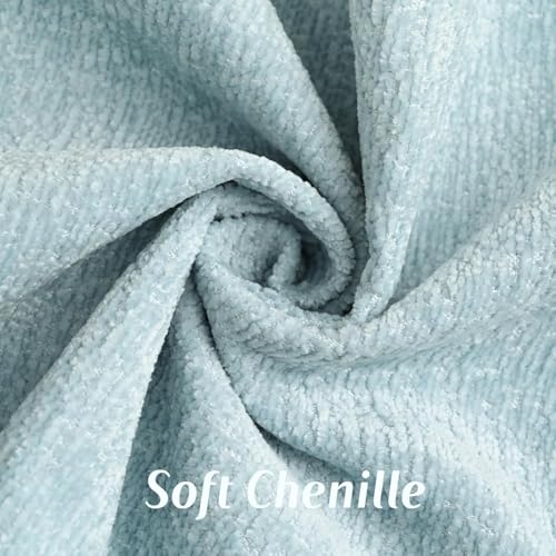 FUTEI Pack of 2 Chenille Soft Throw Pillow Covers 20x20 Inch, Light Blue - color: Light Blue, size: 20" x 20" (Pack of 2)