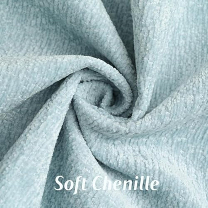 FUTEI Pack of 2 Chenille Soft Throw Pillow Covers 20x20 Inch, Light Blue - color: Light Blue, size: 20" x 20" (Pack of 2)
