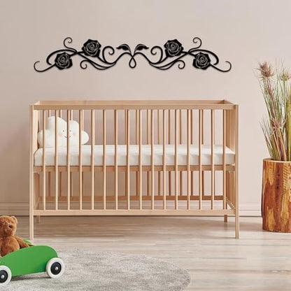 ESTART Metal Rose Scroll Wall Decor, Long Iron Scroll Vine Wall Art - color: Rose Scroll