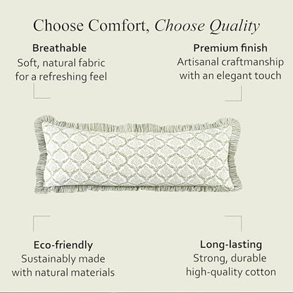CPC Fern Regal Block Print Ruffle Sham Pillow Cover 14x36 Inch, Pack of 1 - color: Fern Regal, size: 36" x 14" (Pack of 1)
