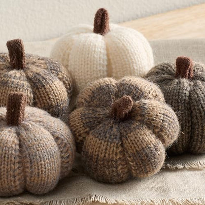 Your Heart's Content Mini Knit Pumpkins (Cobblestone 5) - color: Cobblestone 5