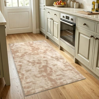 3x5 Tie-dye Beige Area Rug Washable Non-Slip Soft Thin for Bedroom Kitchen - color: 01 Tie-dye Beige, size: 3' x 5' (Rectangular)