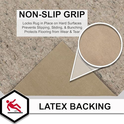 Mohawk Home Non Slip Rug Pad 5' x 8'- 1/4" Thick Felt + Latex Rubber Gripper - Dual Surface Cushion for Hardwood, Carpet, Tile Floors, Made in USA - size: 5' x 8' (Rectangular), style: 1/4 Inch Dual Surface Rug Pad