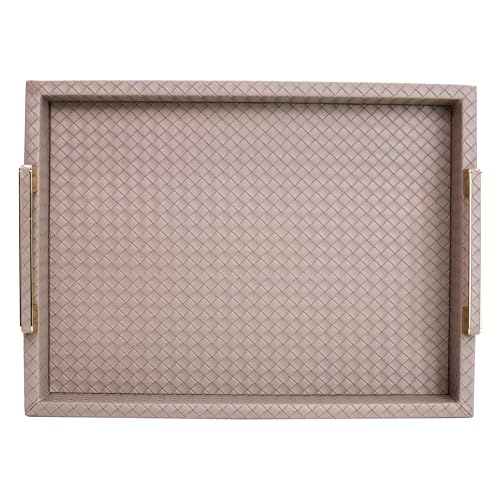 Faux Leather Serving Tray, Cinnamon Pink, 16" x 12" - color: Cinnamon Pink