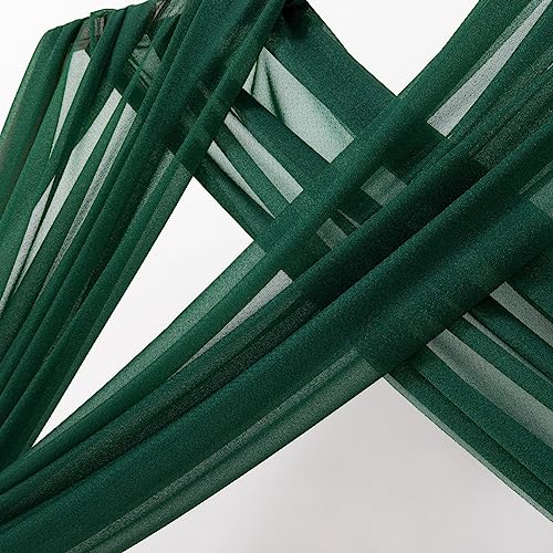 Sheer Wedding Arch Draping Fabric 29" x 20 FT 1 Panel Emerald Green - color: Emerald Green, size: 29"w x 240"l (Pack of 1)