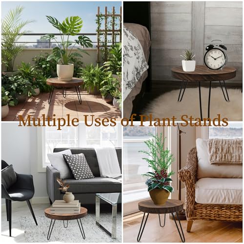 Wood Plant Stand Indoor Outdoor, 8'' Flower Planter Stands Fit 5-10 in Pot - size: Small
