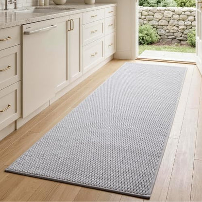 Sunfly 2x5 Runner Rug with Non Slip Rubber Backing Light Grey - color: Light Grey, size: 2' x 5' (Rectangular)