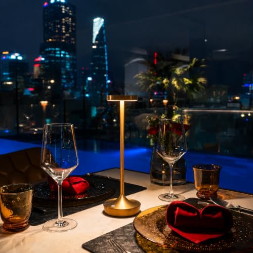 Gold Cordless LED Table Lamps Rechargeable 6000mAh, 72H Runtime, Waterproof - color: Gold