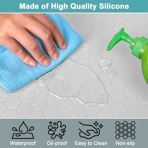 Under The Sink Mat Waterproof, Under Kitchen Sink Mat Light Gray, 34" x 22" - color: Light Gray, size: 34" x 22"