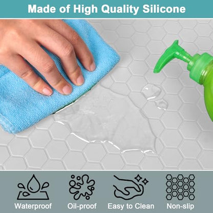 Under The Sink Mat Waterproof, Under Kitchen Sink Mat Light Gray, 34" x 22" - color: Light Gray, size: 34" x 22"