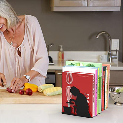 Artori Design Hidden Bookends for Shelves - Cooking Book Ends - color: Cooking