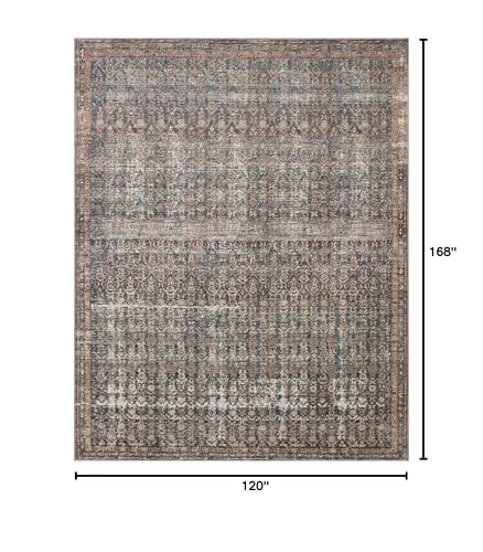 Loloi Amber Lewis Billie Ocean/Brick 10'-0" x 14'-0" Area Rug - color: Ocean / Brick, size: 14' x 10' (Rectangular)