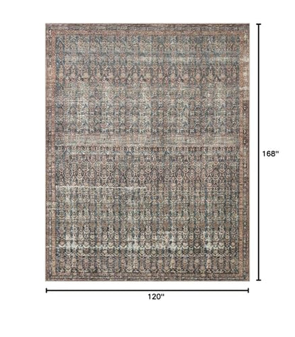 Loloi Amber Lewis Billie Ocean/Brick 10'-0" x 14'-0" Area Rug - color: Ocean / Brick, size: 14' x 10' (Rectangular)