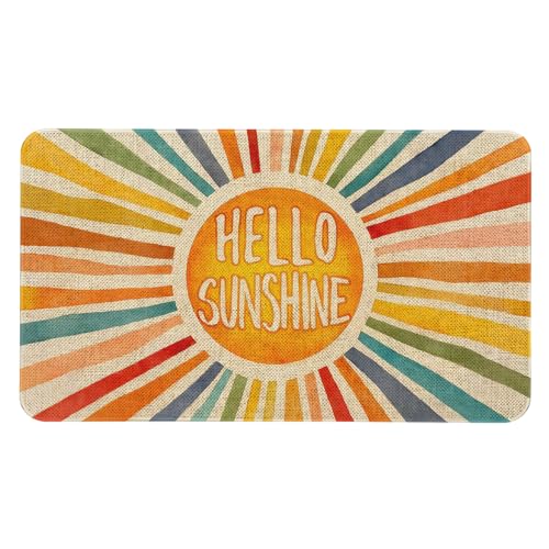 Maytycroco Hello Summer Sunshine Welcome Door Mat 30x17 Inch for Home Decor - color: Summer-02