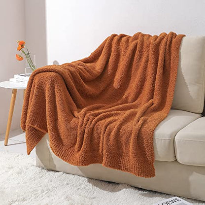 bearberry Knit Throw Blanket 40x50 Caramel Super Soft Plush for Couch - color: Caramel, size: Kids(40″x50″)