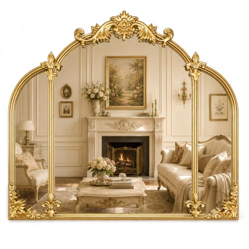 Leinuosen Gold Vintage Mirror for Vanity 24 x 22 in, Baroque Antique Mirror