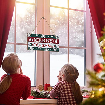 Marsui Christmas Wood Hanging Sign with Jute Rope, Merry Christmas - style: Merry Christmas