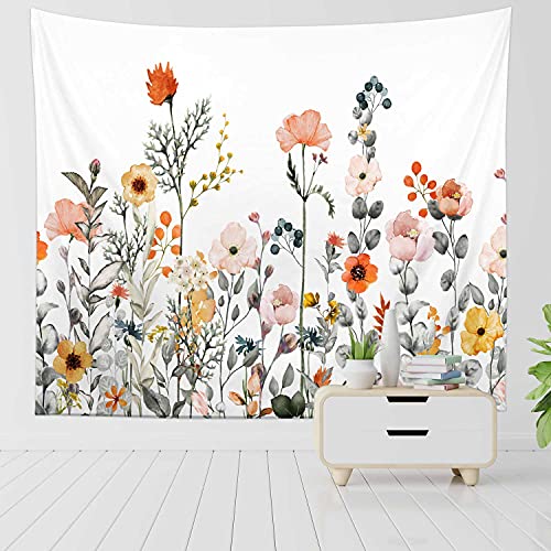 RosieLily Floral Tapestry, Colorful Wildflower Nature Wall Tapestry, Vintage Botanical Herbs for Bedroom & Living Room, 51" x 57" Inch - color: Floral, size: 57"L x 51"W