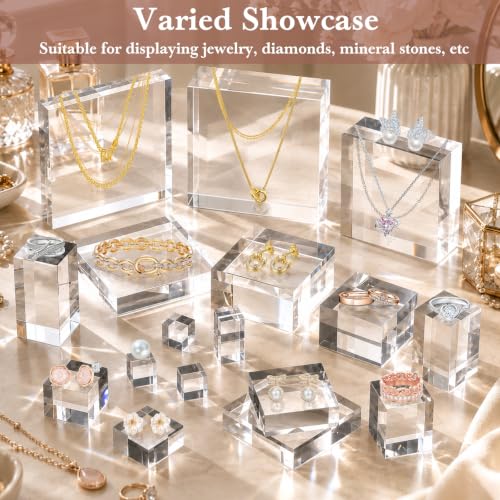 SAMYUCHO 4 Pcs 5 X 5 X 2 Inch Acrylic Blocks, Clear Square Acrylic Base - size: 5 X 5 X 2" 4pcs