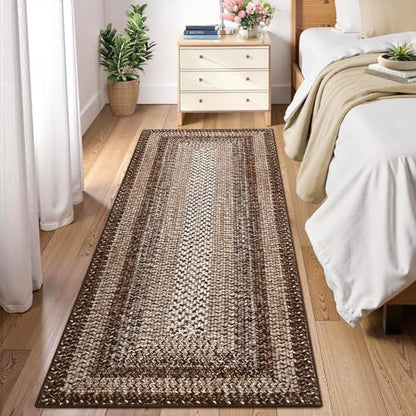 RUGSREAL Washable 2x10 Runner Rug for Hallway Kitchen Modern Runner Rugs - color: Brown, size: 2' x 10' (Runner)