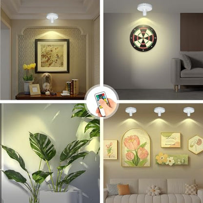 Cordless Spotlight Battery Powered, Plant Accent Lighting with Remote - color: Pure White