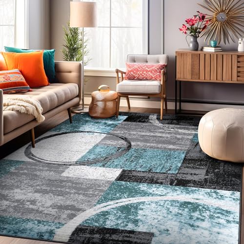 Rugshop Circle Design Contemporary Durable Area Rug Gray 7'10" x 10'2" - color: Grey, size: 7'10" x 10'2" (Rectangular)