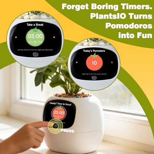 PLANTSIO Smart Plant Pot with Screen, 80ml Self-Watering Planter White - color: White