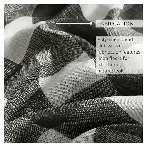 Grainger Buffalo Check Blackout Window Curtain, Black - 52" W x 84" L - color: Black, size: 52"W x 84"L (Pack of 1)