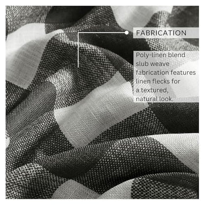 Grainger Buffalo Check Blackout Window Curtain, Black - 52" W x 84" L - color: Black, size: 52"W x 84"L (Pack of 1)