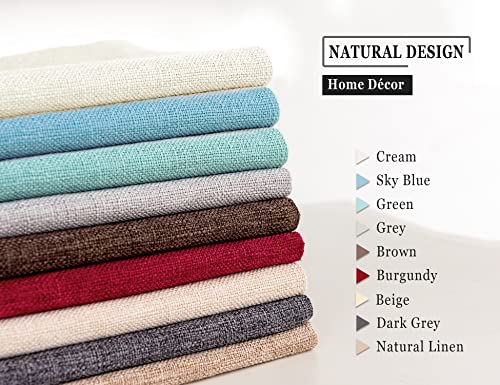 Stellhome Linen Throw Pillow Covers Square Solid Burlap Cushion Covers for Bed Couch Sofa Bench, 18 x 18 inch (45 cm), Beige, Set of 2 - color: Beige, size: 18" x 18" (Pack of 2)