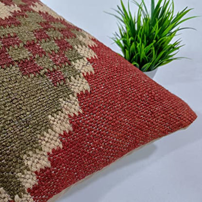 Trade Star 70% Jute 30% Wool Kilim Throw Pillow Covers 18x18 Inche - color: Pattern 10