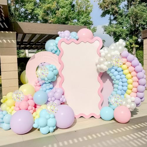 Pastel Balloon 12Inch Colorful Macaron Pink Teal Blue Yellow Purple Balloon - color: Blue Yellow Pink Purple
