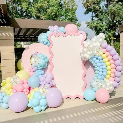 Pastel Balloon 12Inch Colorful Macaron Pink Teal Blue Yellow Purple Balloon - color: Blue Yellow Pink Purple