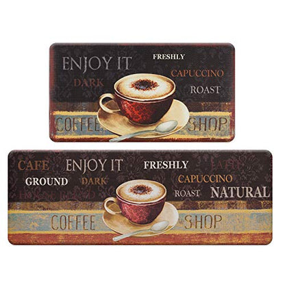 ROSMARUS Kitchen Mats for Floor 2 Pieces, 17x47''+17x30''