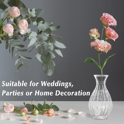 4pcs Clear Glass Bud Vase, Small Glass Vases in Bulk for Flower