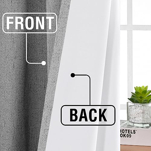 H.VERSAILTEX Faux Linen 100% Blackout Curtains for Bedroom 63 inches Long Thermal Insulated Textured Linen Look Curtain Back Tab/Rod Pocket/Hook Belt Draperies 2 Panels, 52 x 63 Inch，Dove Gray - color: Dove Gray, size: 52"W x 63"L (Pack of 2)