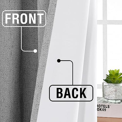 H.VERSAILTEX Faux Linen 100% Blackout Curtains for Bedroom 63 inches Long Thermal Insulated Textured Linen Look Curtain Back Tab/Rod Pocket/Hook Belt Draperies 2 Panels, 52 x 63 Inch，Dove Gray - color: Dove Gray, size: 52"W x 63"L (Pack of 2)