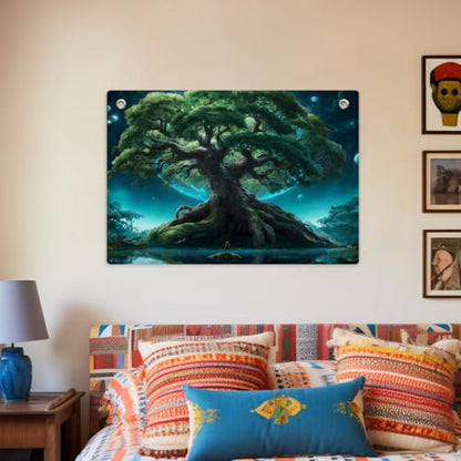 Cosmic Tree of Life Tapestry Banner Flag, Fantasy Lovers Nature Enthusiasts - color: Multi 0670