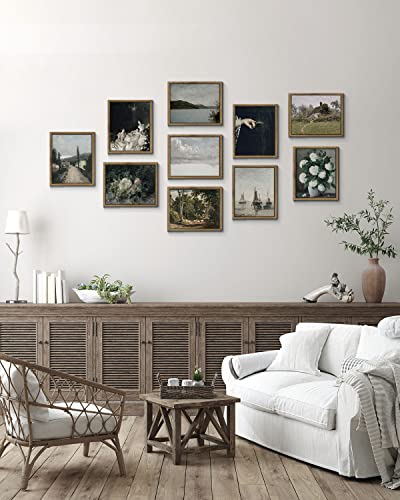 InSimSea Framed Canvas Wall Art Vintage Decor, Home Decor Classical Oil Painting Cloud Study Canvas Prints Wall Decorations Bathroom Decor Wall Art, 8"x10" - color: Cloud Study, size: 10"L x 8"W