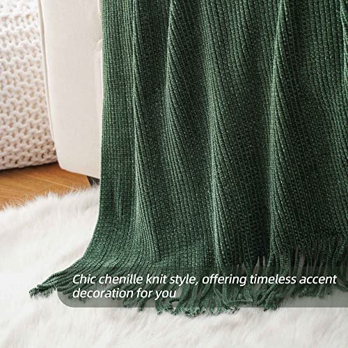 BATTILO HOME Dark Green Throw Blanket for Couch, 50"x60" - color: Dark Green, size: 50 x 60 in.