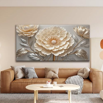 QSQ Large White Wall Art For Living Room Prints 29 X 58 In Modern Painting - color: KA7J, size: 58"L x 29"W