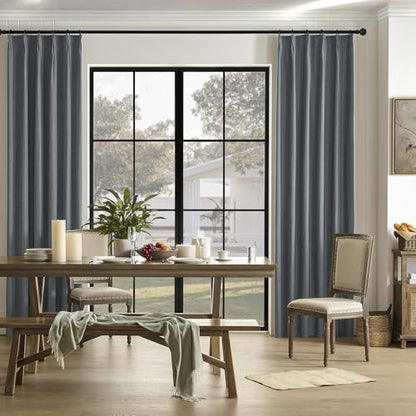 DUALIFE Full Blackout Pinch Pleated Curtains Dark Grey, Back Tab with Hooks, Thermal Insulated Track Curtains for Bedroom Living Room,40" Wx84 L, 2 Panels - color: Charcoal Grey, size: 40"W x 84"L (Pack of 2)
