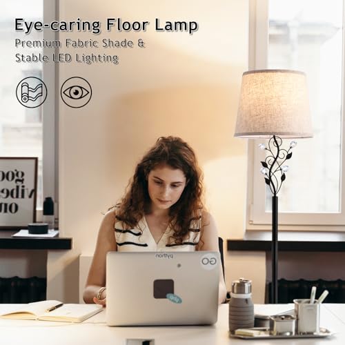 Sheetea 65’’ Floor Lamp for Living Room, Farmhouse Standing Lamp, Black - color: Black