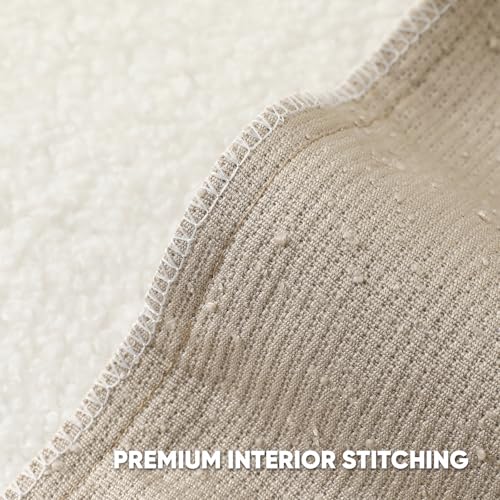 HAUSSY Pack of 2 Boucle Lumbar Throw Pillow Covers 12x20 Inch, Oatmeal - color: Oatmeal, size: 20" x 12" (Pack of 2)